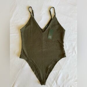 Wild Fable XL Olive Green V Neck Bodysuit NWT